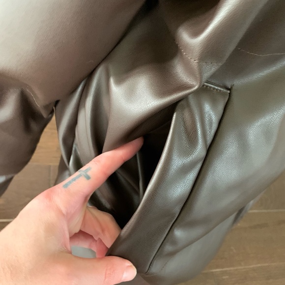 Ardene Faux Leather Puffer Jacket - Picture 7 of 16